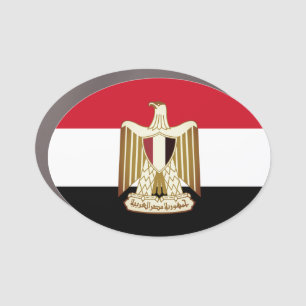 Flag of Egypt (with larger coat of arms) Car Magnet