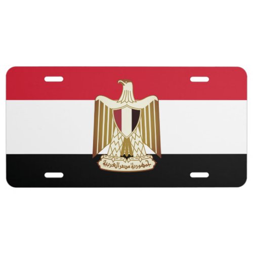 Flag of Egypt with larger coat of arms License Plate