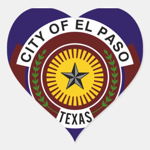 Flag of El Paso Heart Sticker