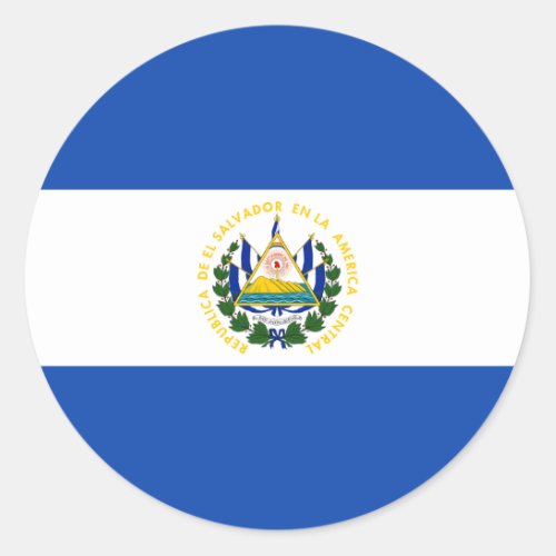 Flag of El Salvador _ Bandera de El Salvador Classic Round Sticker