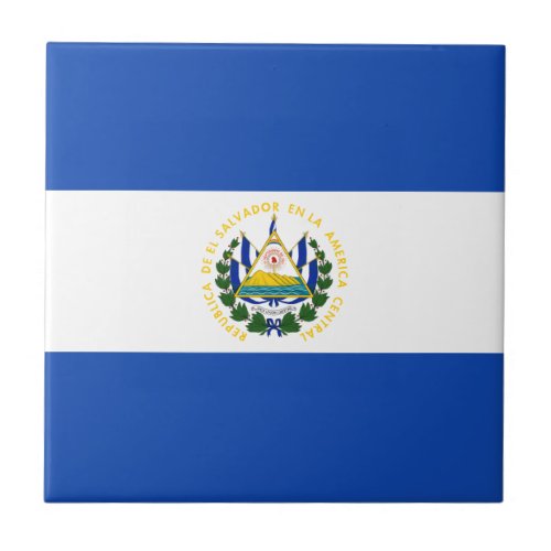 Flag of El Salvador _ Bandera de El Salvador Tile