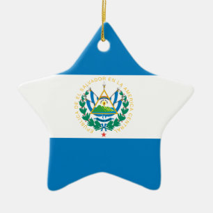 Flag of El Salvador Ceramic Ornament