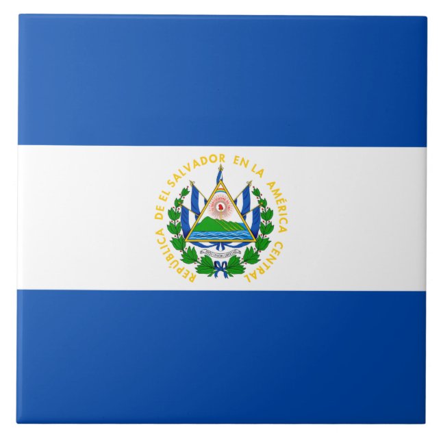 Flag of El Salvador Ceramic Tile (Front)