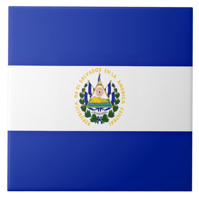 Flag of El Salvador Ceramic Tile (Front)
