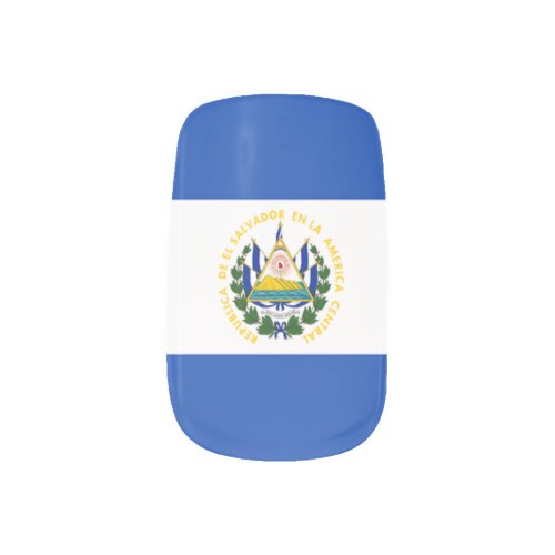 Flag of El Salvador National Coat of Arms Minx Nail Art