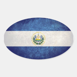 Flag of El Salvador Oval Sticker