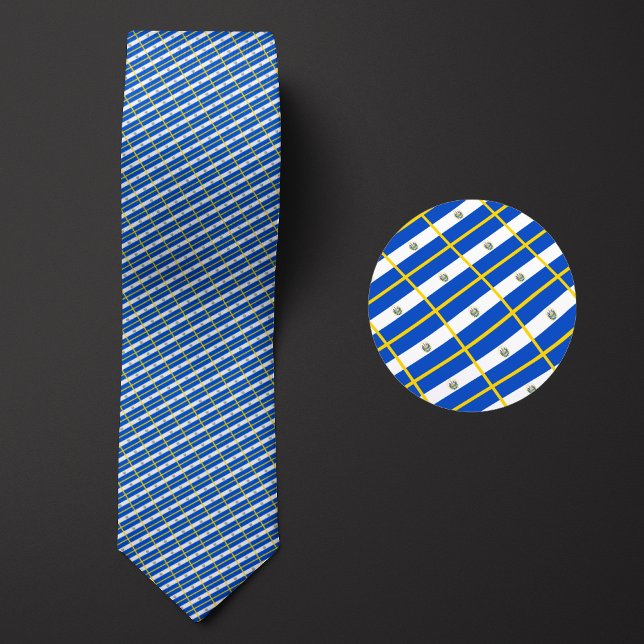 Flag of El Salvador Pattern Neck Tie (Creator Uploaded)