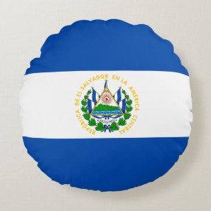 Flag of El Salvador Round Pillow