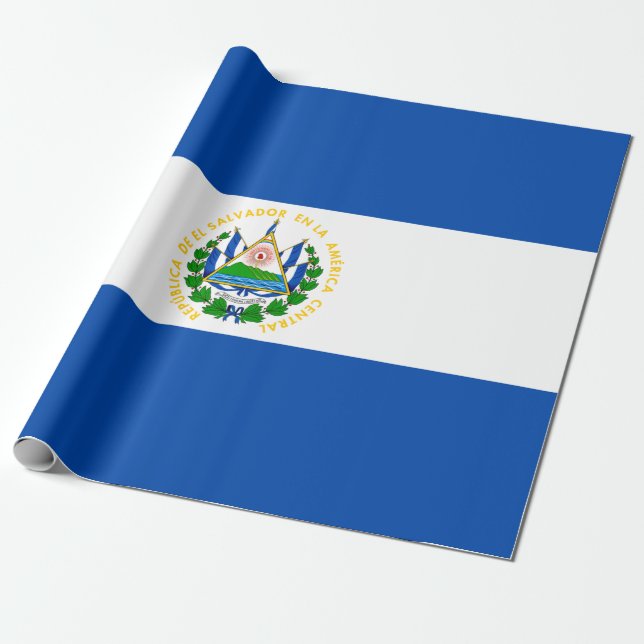 Flag of El Salvador Wrapping Paper (Unrolled)