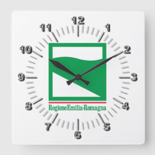 Flag of Emilia Romagna (Italy)   Square Wall Clock