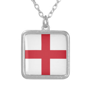 Flag of England Silver Plated Necklace