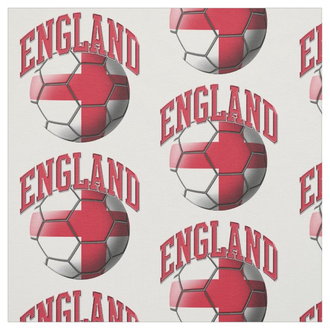 Flag of England Soccer Ball Pattern Fabric (Swatch)