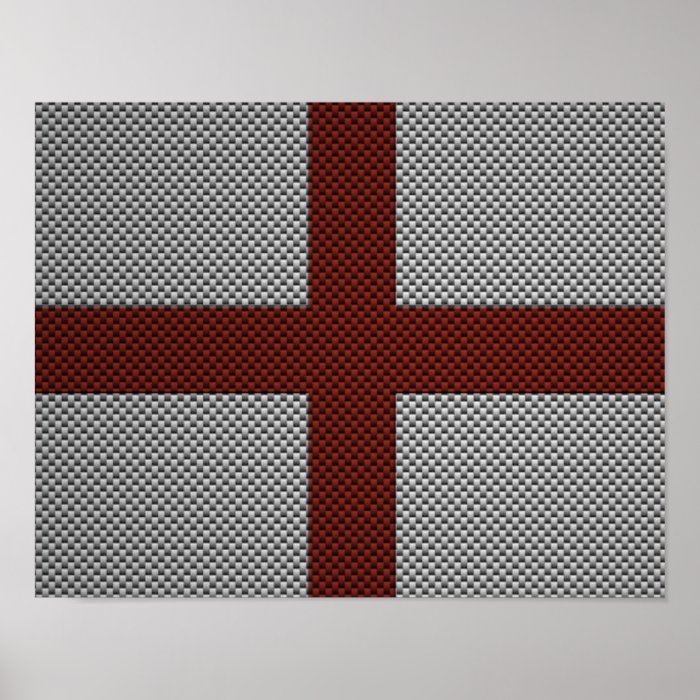 Flag of England with Carbon Fiber Effect Print