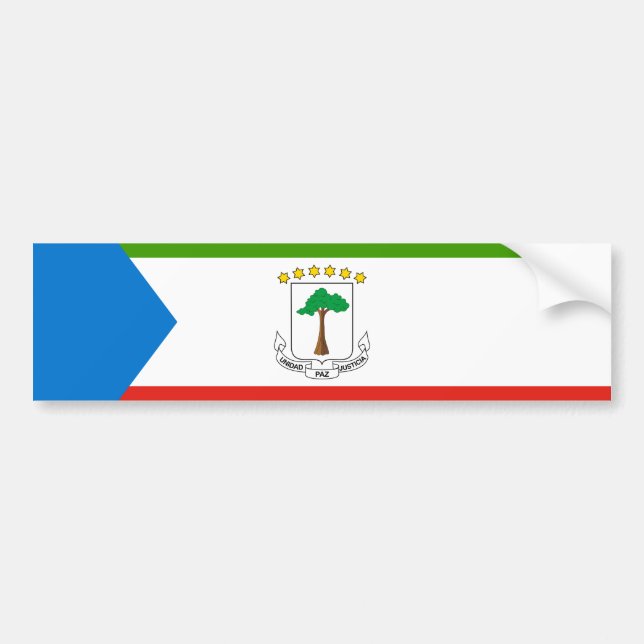 Flag of Equatorial Guinea (Africa) Bumper Sticker (Front)