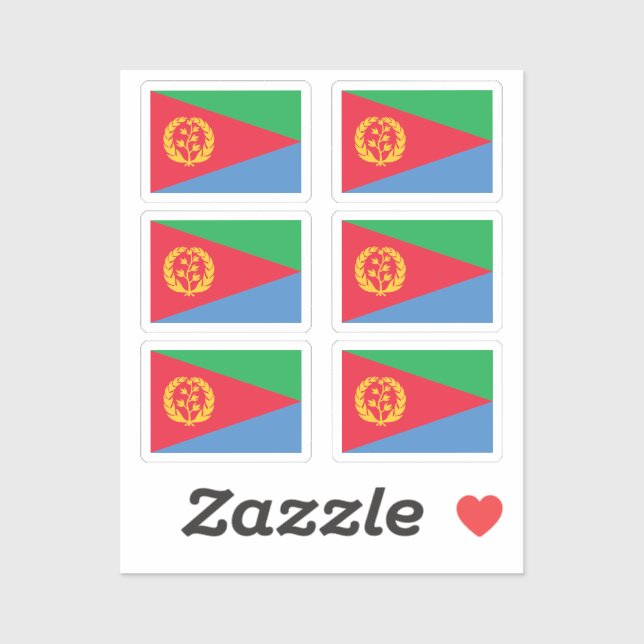 Flag of Eritrea Collection pack of 6 Sticker (Sheet)
