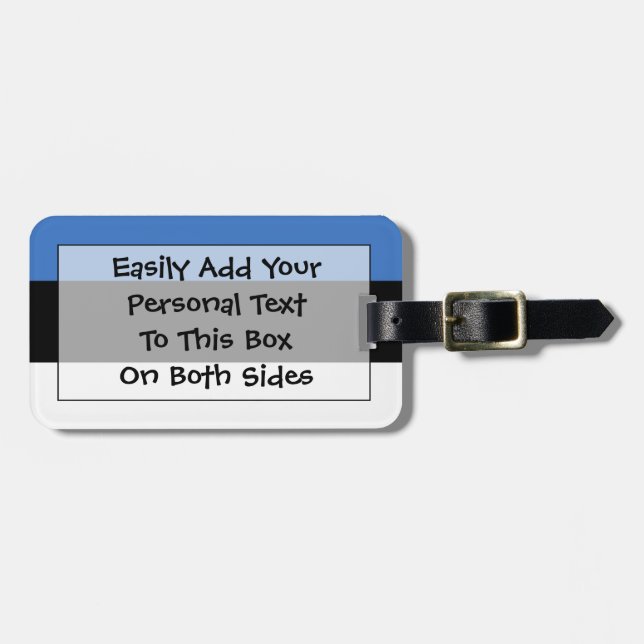 Flag of Estonia Easy ID Personal Luggage Tag (Front Horizontal)