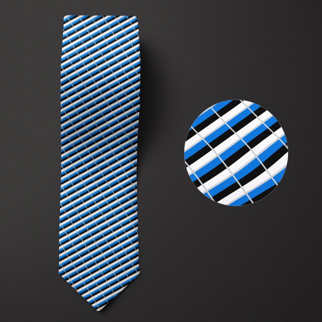Flag of Estonia Pattern Neck Tie (Creator Uploaded)