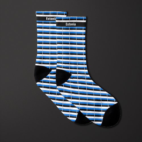 Flag of Estonia Pattern Socks