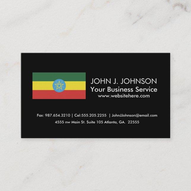 Flag of Ethiopia Business Card (Front)