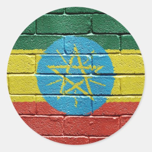Flag of Ethiopia Classic Round Sticker