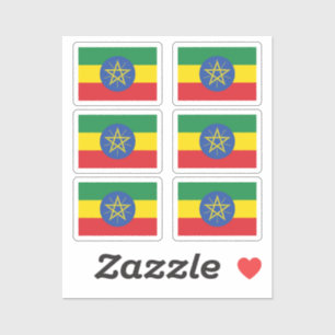 Flag of Ethiopia Collection pack of 6 Sticker