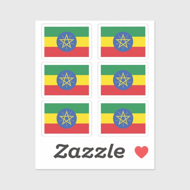 Flag of Ethiopia Collection pack of 6 Sticker (Sheet)