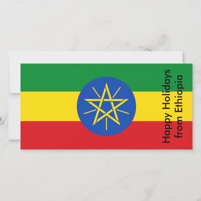 Flag of Ethiopia, Happy Holidays from Ethiopia Holiday Card (Front)