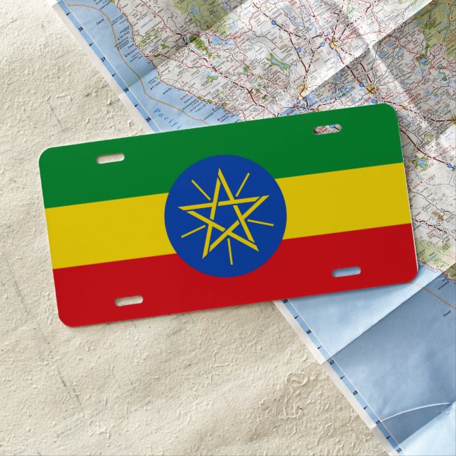 Flag of Ethiopia License Plate (In Situ)