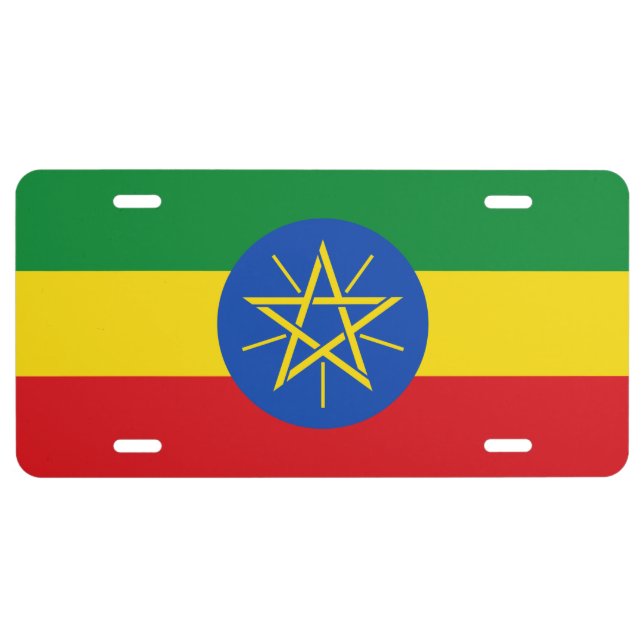 Flag of Ethiopia License Plate (Front)