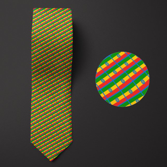 Flag of Ethiopia Pattern Neck Tie (Creator Uploaded)