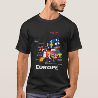 Flag Of Europe European Flags Map Of Europe Europe T-Shirt