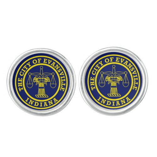 Flag of Evansville Indiana Cufflinks