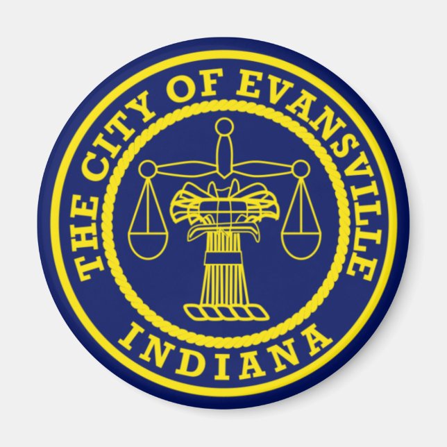 Flag of Evansville, Indiana Magnet (Front)