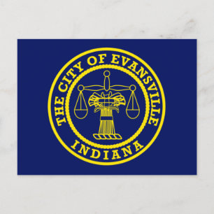 Flag of Evansville, Indiana Postcard