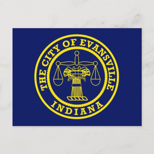 Flag of Evansville Indiana Postcard