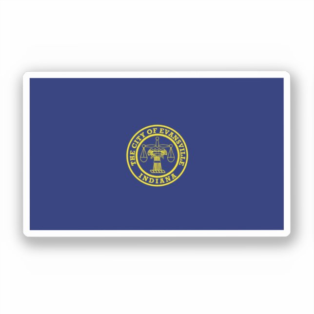 Flag of Evansville, Indiana Sticker (Front)