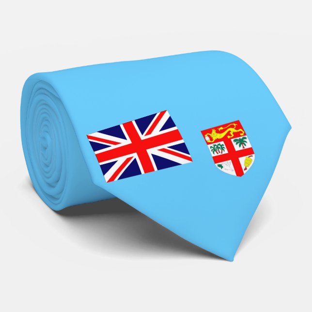 Flag of Fiji Island Neck Tie (Rolled)