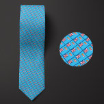 Flag of Fiji Pattern Neck Tie<br><div class="desc">Flag of Fiji Pattern Necktie highlights the national colors of the country from a distance by employing a clever angled design. Upon closer inspection,  the seamless repeatable pattern of tiny flags showcases the country's national banner in an aesthetically pleasing way.</div>