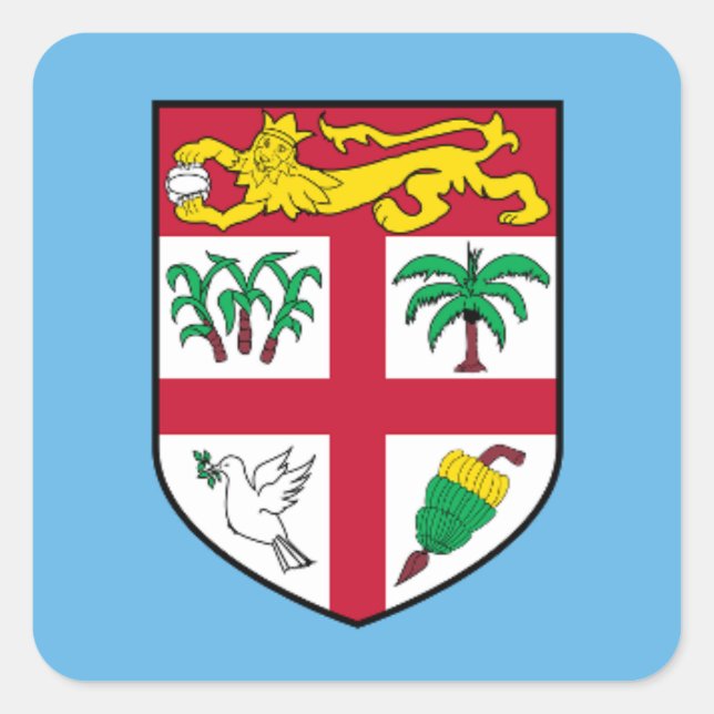 Flag of Fiji Square Sticker (Front)