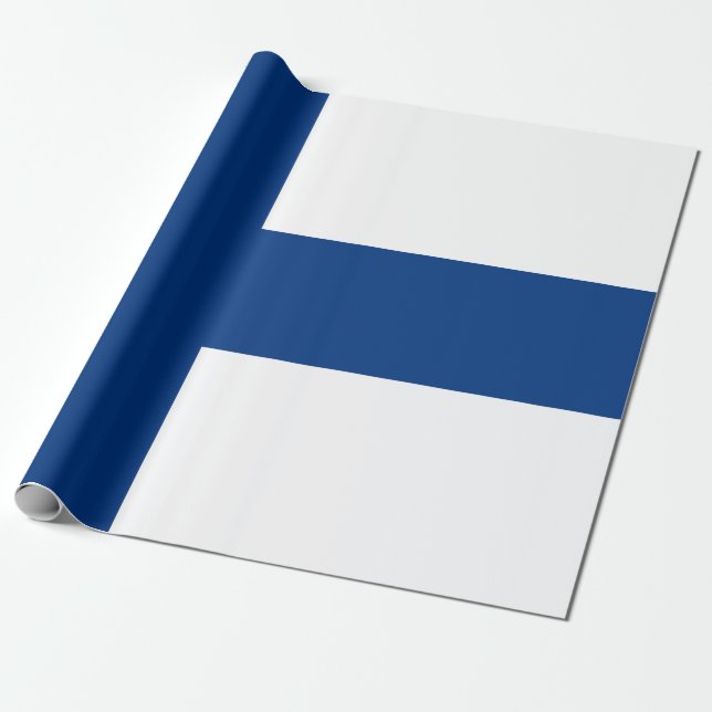 Flag of Finland Blue Cross Flag Wrapping Paper (Unrolled)