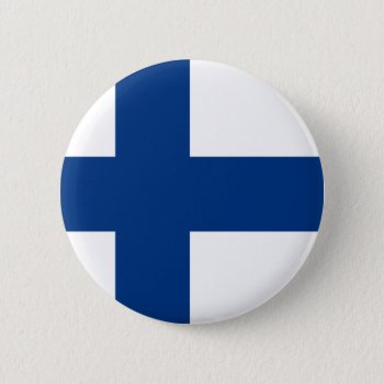Flag Of Finland Blue Cross On White Badge Pin by DigitalDreambuilder at Zazzle
