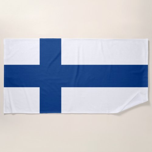 Flag of Finland Blue Cross Suomi Beach Towel