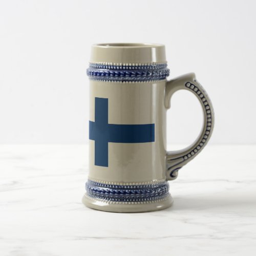 Flag of Finland Blue Cross Suomi Beer Stein