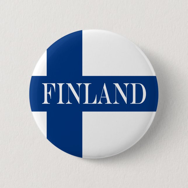 Flag of Finland Blue Cross Suomi Pinback Button (Front)
