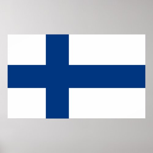Flag of Finland Blue Cross Suomi Poster