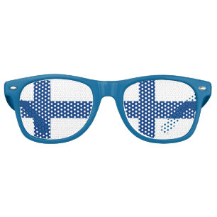 Flag of Finland Blue Cross Suomi Retro Sunglasses