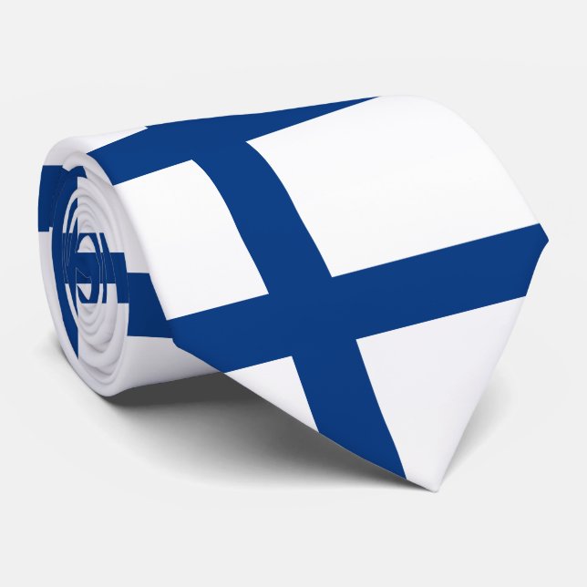 Flag of Finland Blue Cross Suomi Tie (Rolled)