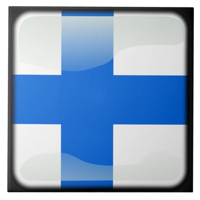Flag of Finland Ceramic Tile (Front)