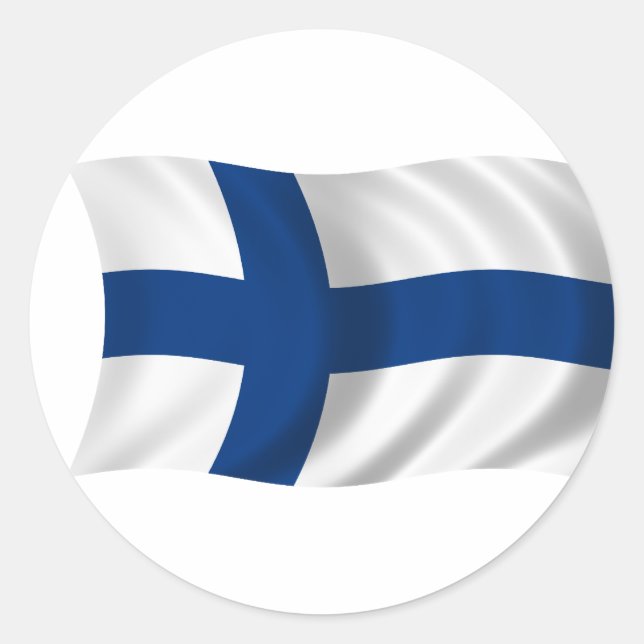 Flag of Finland Classic Round Sticker (Front)