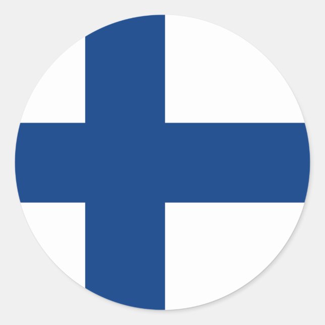 Flag of Finland Classic Round Sticker (Front)